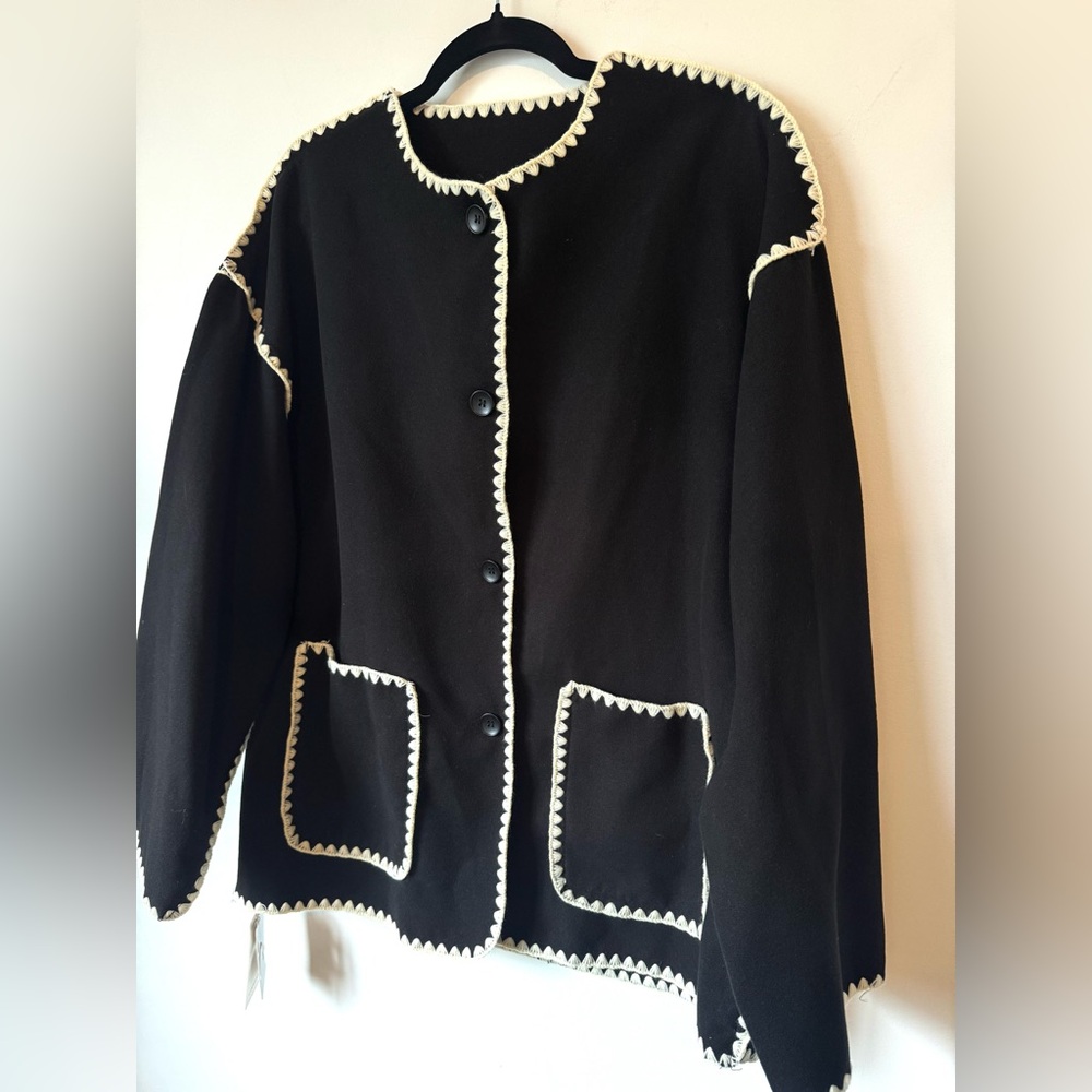Commense Contrast Trim Jacket (just the jacket, no scarf) - Size L - Picture 9 of 16